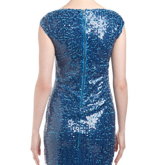 Marc New York Blue Cowl-Neck Sequined Dress - Picture 2 of 6